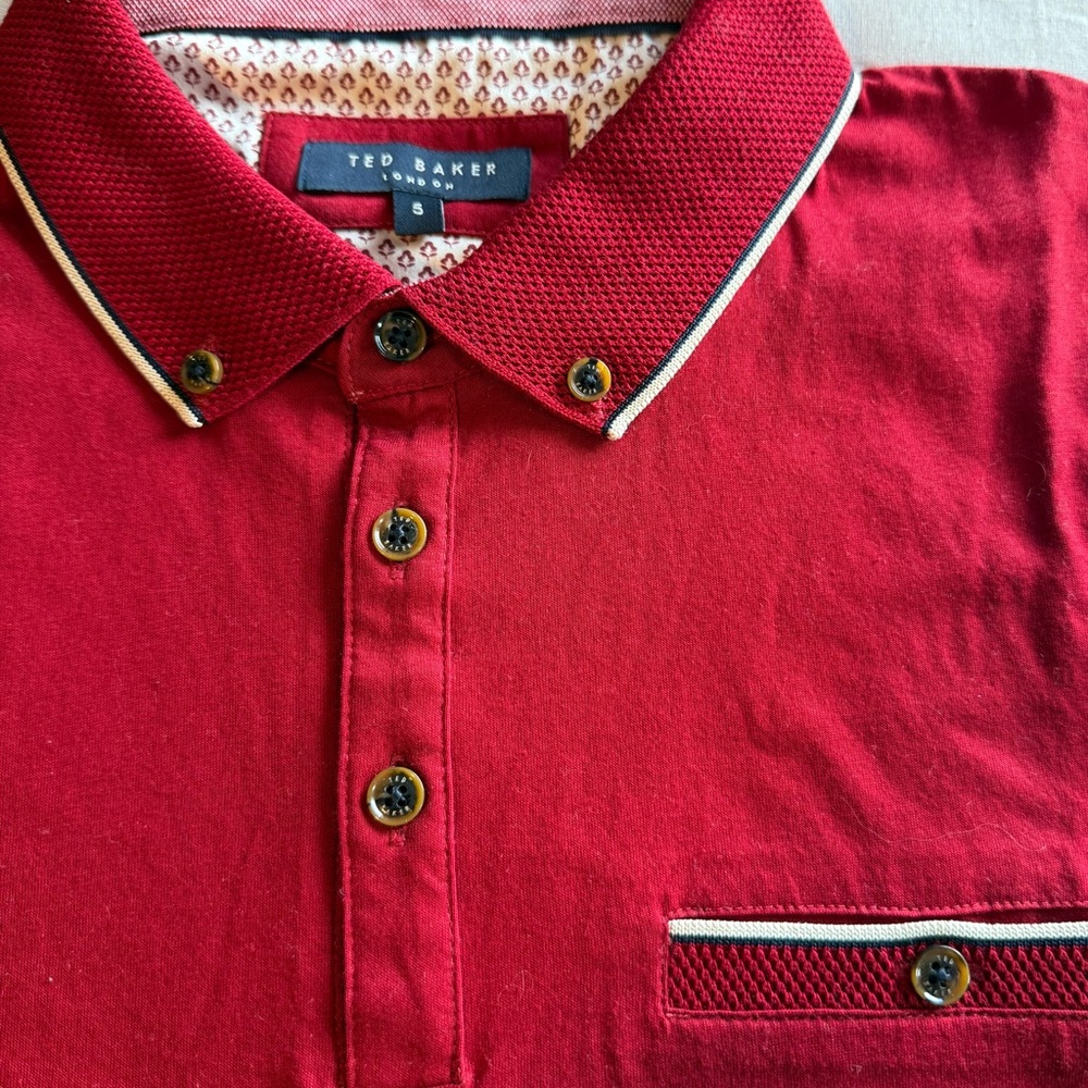 NWOT Ted Baker Men's Polo Shirt red